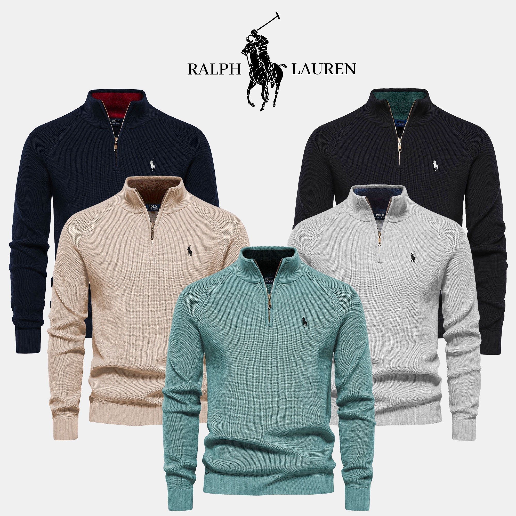 Pullover mit Reißverschlusskragen R&L + kostenlose Uhr