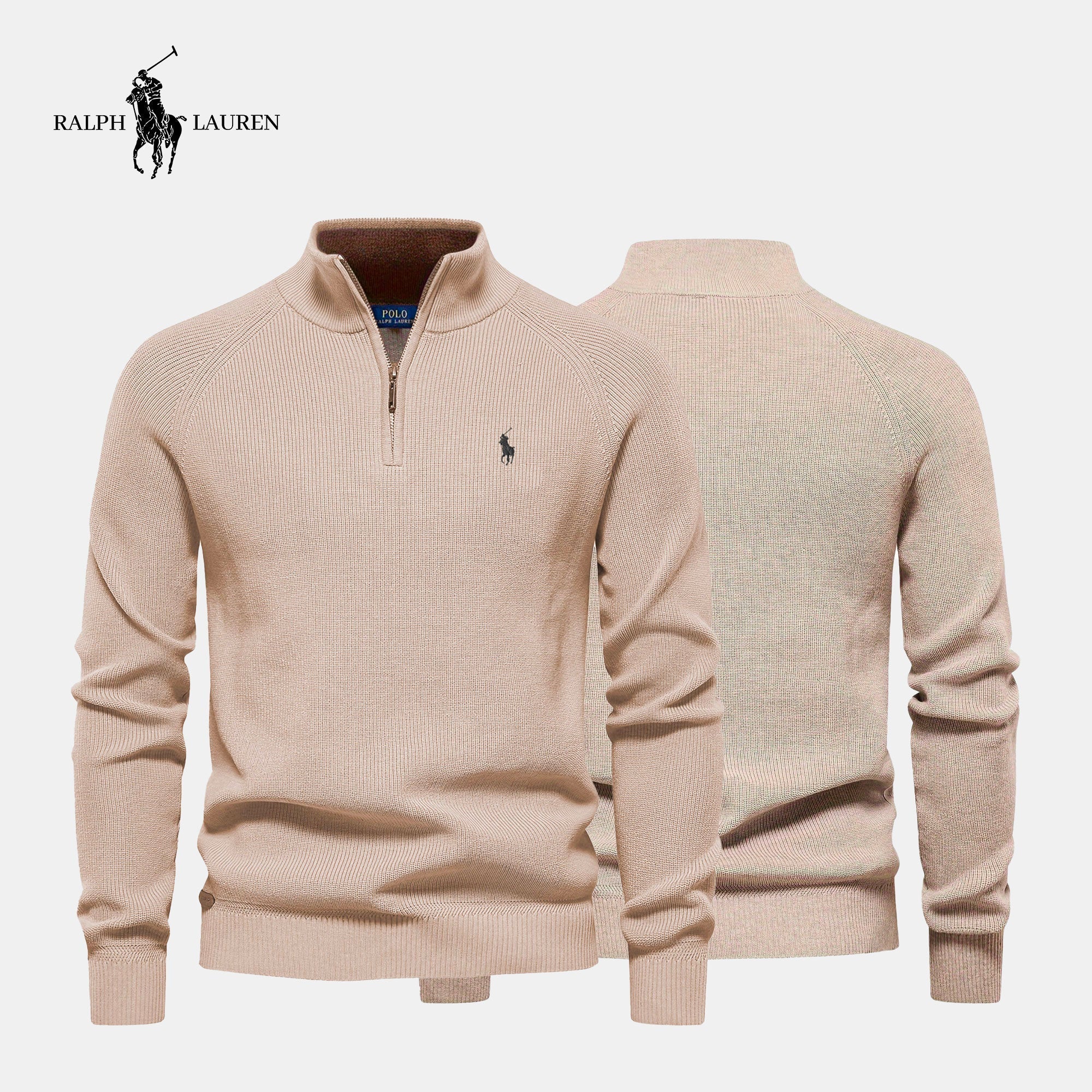 Pullover mit Reißverschlusskragen R&L + kostenlose Uhr