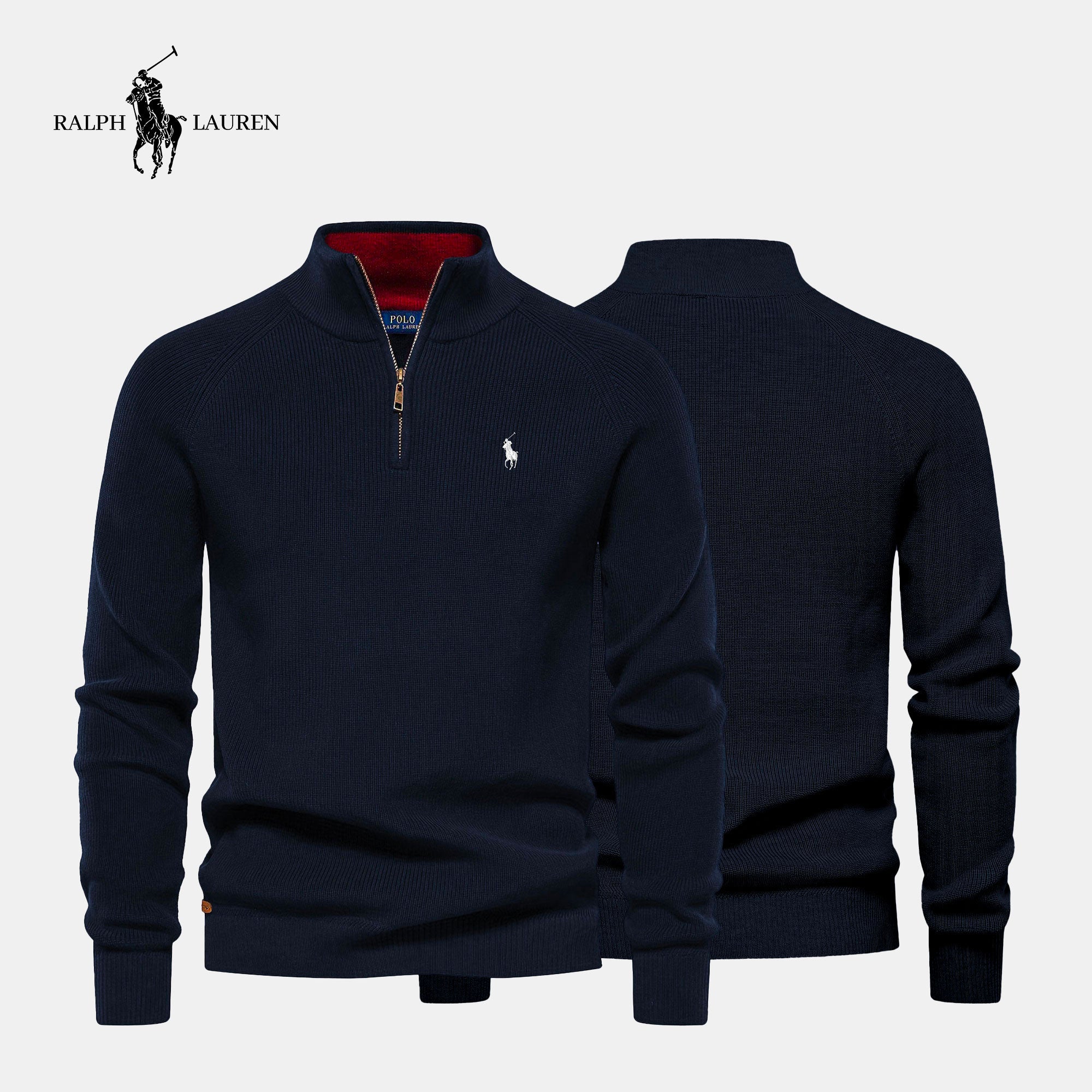 Pullover mit Reißverschlusskragen R&L + kostenlose Uhr