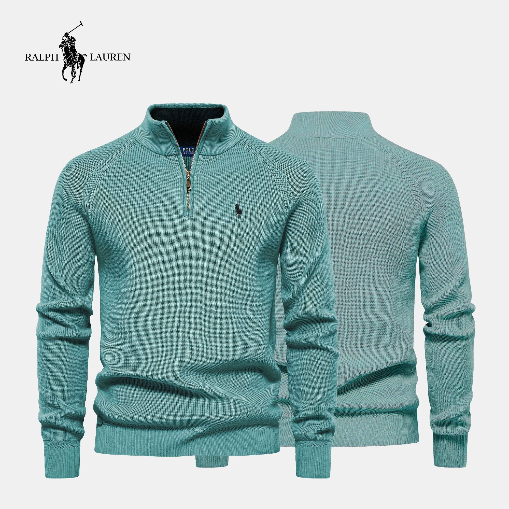 Pullover mit Reißverschlusskragen R&L + kostenlose Uhr
