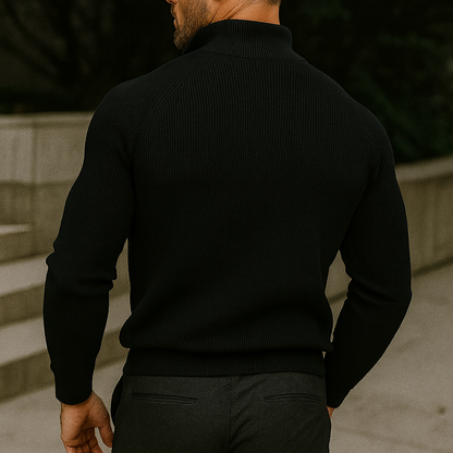 Pullover mit Reißverschlusskragen R&amp;L + kostenlose Uhr
