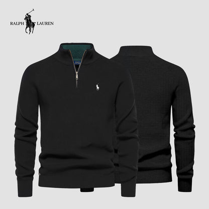 Pullover mit Reißverschlusskragen R&amp;L + kostenlose Uhr