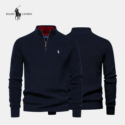 Pullover mit Reißverschlusskragen R&amp;L + kostenlose Uhr