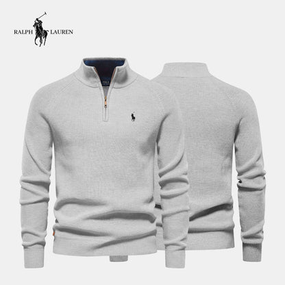 Pullover mit Reißverschlusskragen R&amp;L + kostenlose Uhr