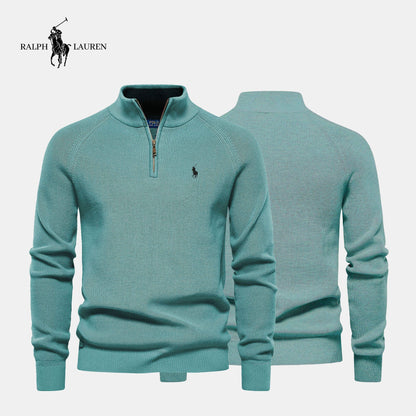 Pullover mit Reißverschlusskragen R&amp;L + kostenlose Uhr